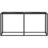 vidaXL Konzolna mizica črn marmor 160x35x75,5 cm kaljeno steklo | Shoptok.si