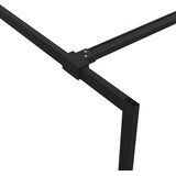 Pregrada za tuš crna 140 x 195 cm s napola mutnim staklom ESG | shoptok.hr