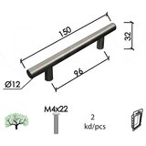 Dabel Ručica za nameštaj C90 INOX 96/150/32/FI12 mm (2kom) M4X22MM DBP2 (0205544) Cene