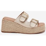 Boto Wedge Sandals For Women With Braiding And Buckles Gold Pasinea | Shoptok.si