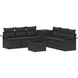  Set sofe 8 kom. Crna Poli Rattan i čelik | shoptok.hr