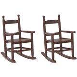  The Living Store Otroški gugalni stol 2 kosa rjav trdna topolovina - Gugalni Stol, (21498533) | Shoptok.si