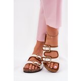 Boto Women's Fabric Slippers On Cork Platform With Buckles White Osoffe | Shoptok.si