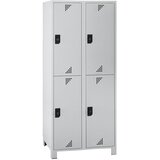 eurokraft pro Garderobna omara s polvisokimi predelki, VxŠxG 1800 x 800 x 500 mm, 4 predelki, cela svetlo siva | Shoptok.si