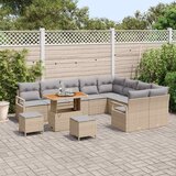  12-dijelni vrtni sofa set s jastučićima bež poli ratan akacija 3-dijelni vrtni set za objedovanje s jastučićima bež poli ratan | shoptok.hr