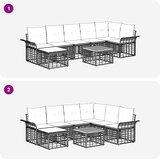  Set vanjskih sofa 8 kom. Crna i tamno siva Poliester | shoptok.hr