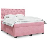 vidaXL Box spring postelja z vzmetnico roza 180x200 cm žamet | Shoptok.si