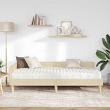  Kutni krevetni okvir s madracem s madracem 2 pcs Krema tkanina | Eponuda.ba