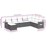  8-dijelni set vrtnih sofa od poliratana s jastucima sivi | shoptok.hr