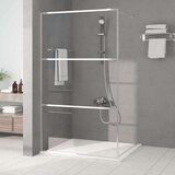 vidaXL Pregrada za tuš srebrna 115x195 cm prozorno ESG steklo | Shoptok.si