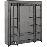 vidaXL garderobna omara s predelki in palicami siva 150x45x176cm blago Cene