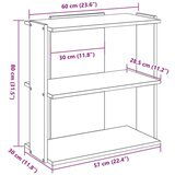 vidaXL Knjižna omara 3-nadstropna beton. siva 60x30x80 cm inž. les | Shoptok.si