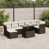  8-dijelni set vrtnih sofa s jastucima smeđi od poliratana | shoptok.hr