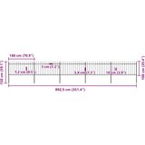  Vrtna ograda s vrhom koplja Čelik 892,5 x 100 cm Crna | Eponuda.com