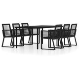  7-dijelni vrtni blagovaonski set crni | shoptok.hr