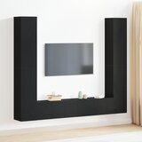 vidaXL 6-delni TV kabinet set črn hrast inženirski les, TV stenske omare (set 2) - Črn hrast, 80x30x30 cm, narejeno iz inženirskega lesa, montažne TV omare - 2 kosa črn hrast, 30.5x30x90 cm, narejeno iz inženirskega lesa | Shoptok.si