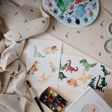 Mushie Muslin Swaddle Blanket Organic Cotton odeja za povijanje Dinosaurs 120cm x 120cm 1 kos | Shoptok.si