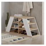 Hanah home pyramid shoe bench - oak, white oakwhite shoe cabinet | ePonuda.com