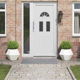 vidaXL Cvetlično korito 2 pcs Bela 50 x 50 x 40 cm Jeklo Cene