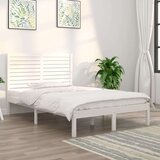  Posteljni okvir bel iz trdnega lesa 120x190 cm 4FT, (20904213) | Shoptok.si
