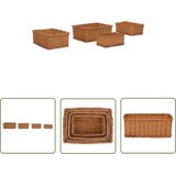 The Living Store 4-dijelni set uklapajućih košara od vrbe smeđi | shoptok.hr