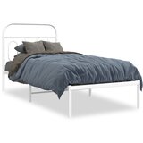  The Living Store Kovinski posteljni okvir z vzglavjem bel 90x190 cm - Posteljni Okvir, (21497429) | Shoptok.si