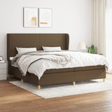 The Living Store Box spring postelja z vzmetnico temno rjav 200x200 cm blago - Box Spring Postelja, (21518534) | Shoptok.si