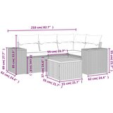 vidaXL 5-dijelni vrtni set sofa s jastucima bež od poliratana | shoptok.hr