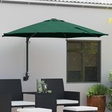 vidaXL Zidni vrtni suncobran s LED-ima Zeleni 248 cm | shoptok.hr