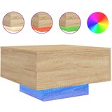Maison Chic Klubska mizica - kavna mizica - Nizka mizica z LED lučmi sonoma hrast 55x55x31 cm, (21752106) Cene