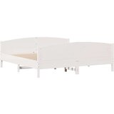 vidaXL Posteljni okvir brez vzmetnice bel 200x200 cm trdna borovina | Shoptok.si