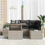  Sjedeća garnitura za vrt 5 kom. Svijetlo siva poliratan Svjetlosiva 209 x 154 x 85 cm | Shoptok.si