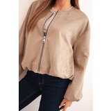 Kesi Włoski Women's jacket with a zipper and puffed sleeve fango | Shoptok.si