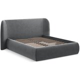 Makamii Temno siva oblazinjena zakonska postelja s prostorom za shranjevanje z letvenim dnom 140x200 cm Hauke – | Shoptok.si