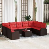  Vrtna sedežna garnitura 10 pcs Rjava Poly ratan, (5000063038) | Shoptok.si