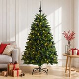 Umjetno božićno drvce srednje zeleno s kuglicama 150 cm - Srednje zelena Ø 80 x 150 cm s 150 LED dioda i crnim lopticama | shoptok.hr