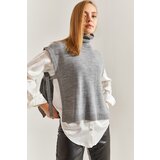 Bianco Lucci Women's Turtleneck Belt Tie Knitwear Sweater Cene