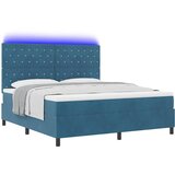  LED Box Spring Krevet Tamno plava 180 x 200 cm Bar&amp;scaron;un Slike