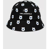 Karl Lagerfeld Bombažni klobuk črna barva
