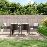 The Living Store Vrtni stoli z blazinami 6 kosov rjavi 54x61x83 cm poli ratan - Vrtni Stol, (21479250) | Shoptok.si