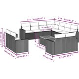  12-dijelni set vrtnih sofa od poliratana s jastucima sivi | shoptok.hr