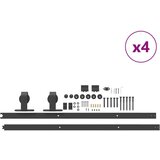 vidaXL Komplet opreme za drsna vrata 213 cm jeklo črne barve | Shoptok.si