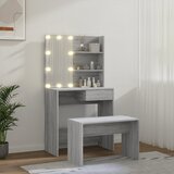  Set toaletnog stolića siva boja hrasta LED konstruirano drvo | shoptok.hr