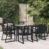 7-dijelni vrtni blagovaonski set od PVC ratana crni | shoptok.hr