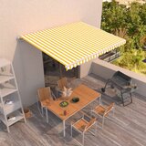 Maison Chic Ročno zložljiva tenda - Senčniki 400x350 cm rumena in bela, (22041671) | Shoptok.si