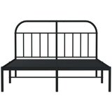 vidaXL Kovinski posteljni okvir z vzglavjem črn 135x190 cm | Shoptok.si