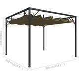  Vrtna sjenica s pomičnim krovom 3 x 3 m smeđe-siva 180 g/m² | shoptok.hr