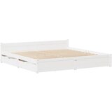 vidaXL Posteljni okvir s predali bel 150x200 cm trdna borovina, (21303724) | Shoptok.si