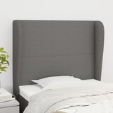  Uzglavlje s ušima tamnosivo 93x23x118/128 cm od tkanine | shoptok.hr