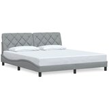Maison Chic Posteljni okvir - Dvoposteljna postelja - Zakonska postelja brez vzmetnice svetlo siv 180x200 cm tkanina-J4148, (21764271) | Shoptok.si